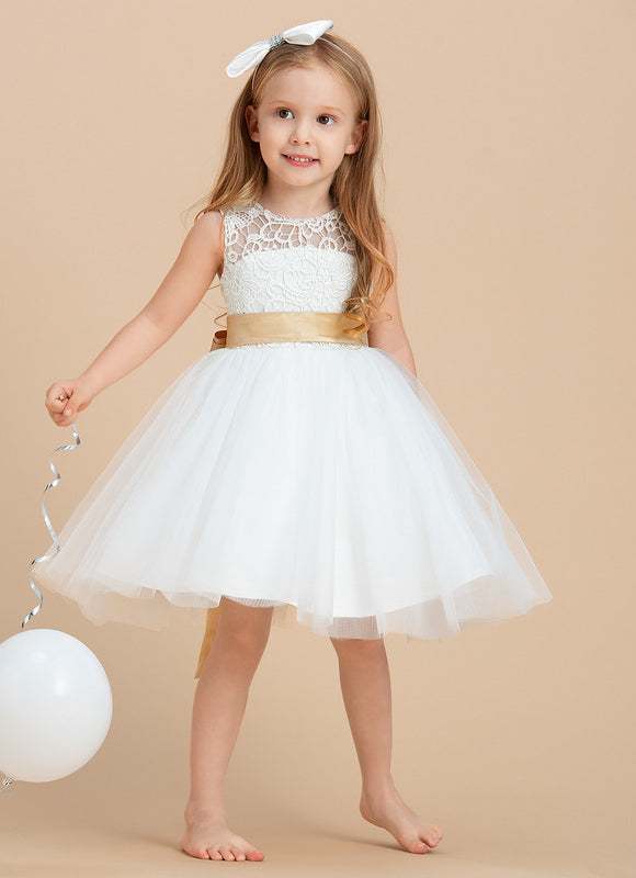 Robe Pastel Blanche Demoiselle D'Honneur Élégante - gallery 2