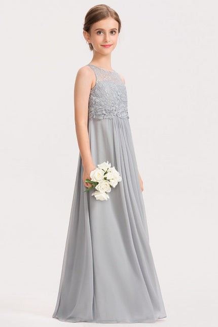 Robe Pastel Rose Demoiselle D'Honneur Col Rond - gallery 2