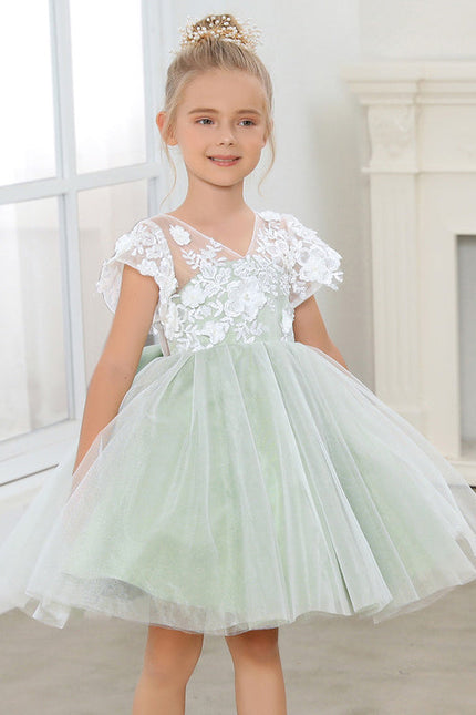 Robe Pastel Verte Dentelle Demoiselle D'Honneur