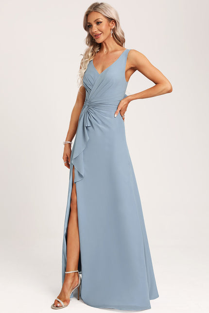 Robe Pastel Bleu Demoiselle D'Honneur Élégante - gallery 4