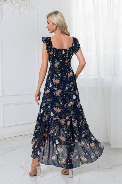 Robe Pastel Rose Imprimé Fleuri Volants - gallery 2