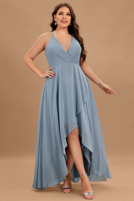 Robe Pastel Verte Col V Asymétrique - gallery 9