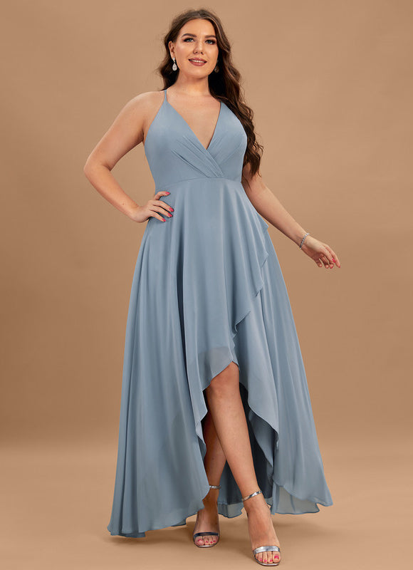 Robe Pastel Verte Col V Asymétrique - gallery 9