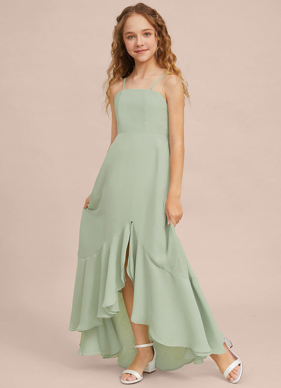 Robe Pastel Vert Mousseline Demoiselle D'Honneur - gallery 4
