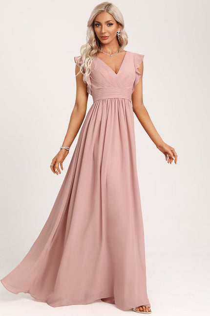 Robe Pastel Vert Poudré Demoiselle D'Honneur Élégante