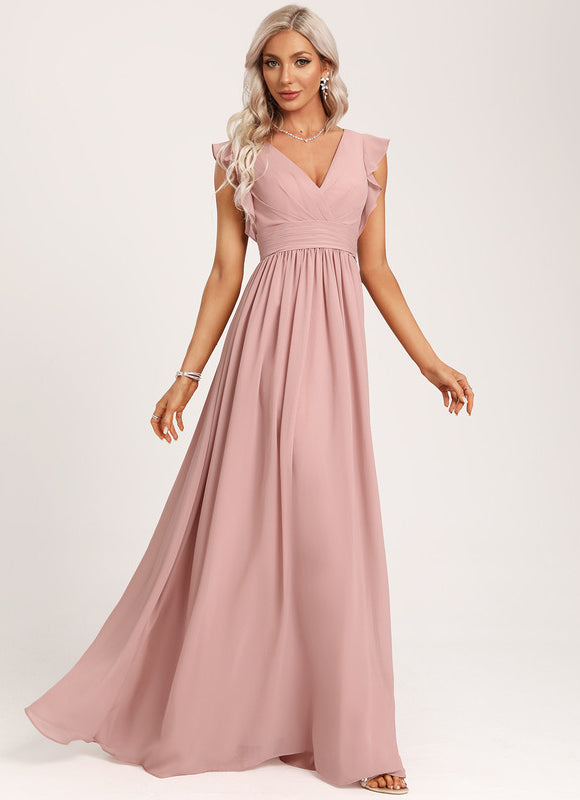 Robe Pastel Vert Poudré Demoiselle D'Honneur Élégante