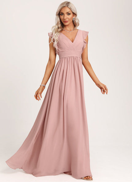 Robe Pastel Vert Poudré Demoiselle D'Honneur Élégante