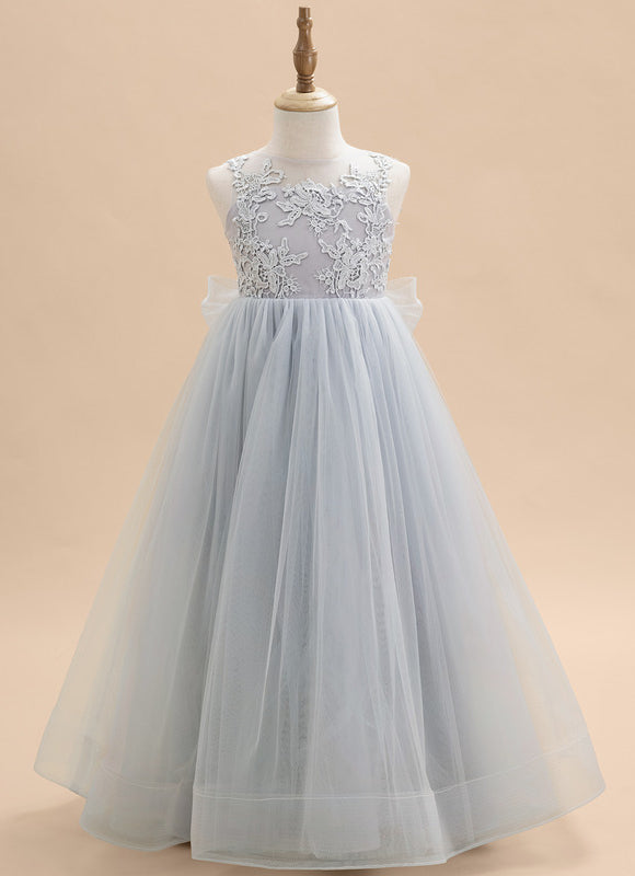 Robe Pastel Bleu Col Rond Longue - gallery 1