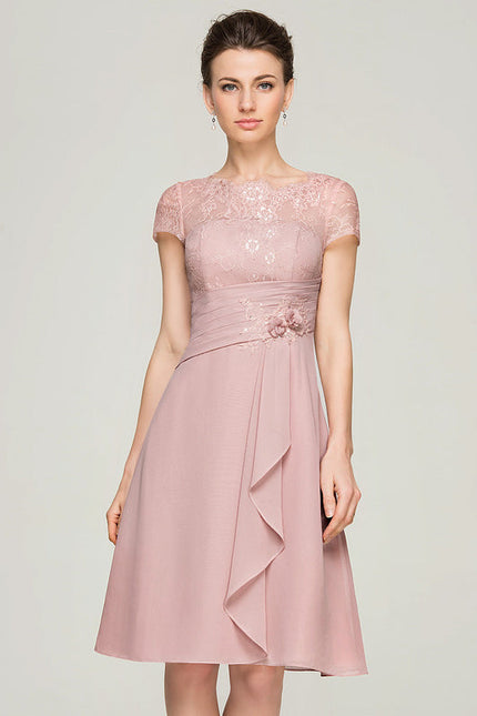 Robe Pastel Rose Trapèze Col Rond