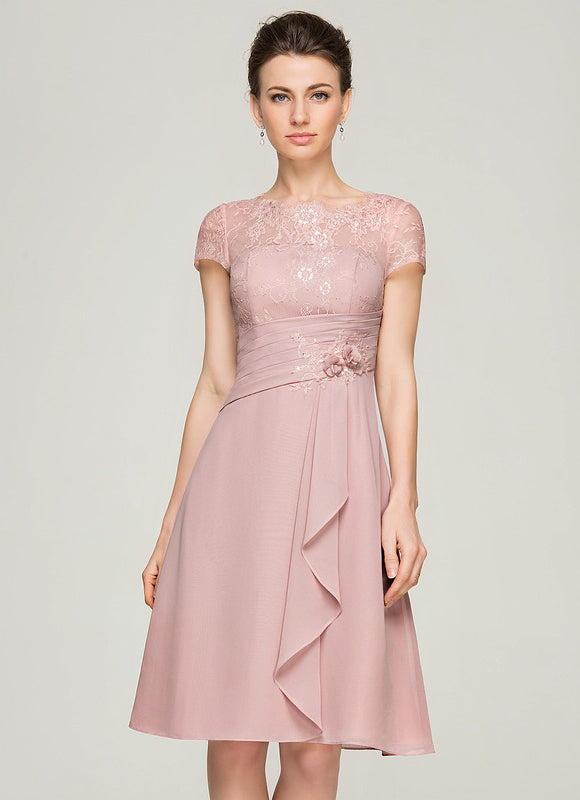 Robe Pastel Rose Trapèze Col Rond