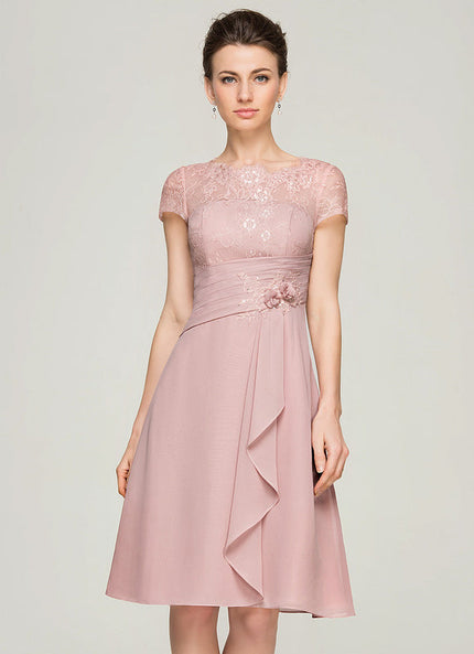 Robe Pastel Rose Trapèze Col Rond