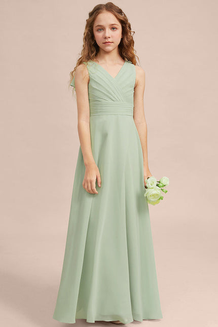 Robe Pastel Verte Col V Longueur Maxi - gallery 1
