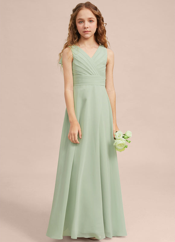 Robe Pastel Verte Col V Longueur Maxi - gallery 1