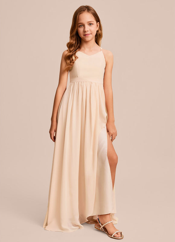 Robe Pastel Verte Col V Longueur Maxi