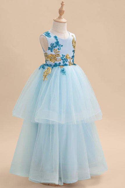 Robe Pastel Bleu Col Rond Princesse - gallery 2