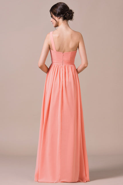 Robe Pastel Bleu Décolleté Asymétrique Longue - gallery 7