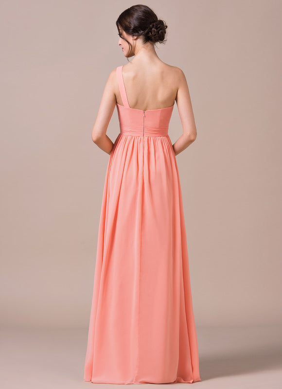 Robe Pastel Bleu Décolleté Asymétrique Longue - gallery 7