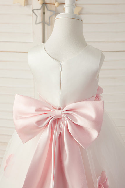 Robe Pastel Fille Mariage Blanc Rose - gallery 5