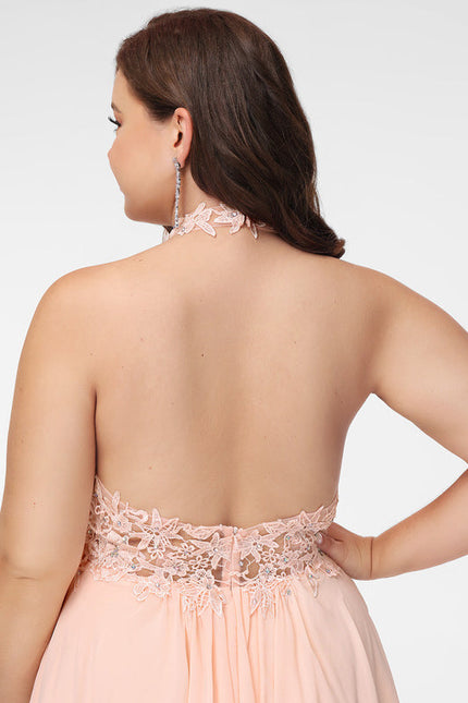 Robe Pastel Rose Trapèze Mousseline Perles - gallery 7