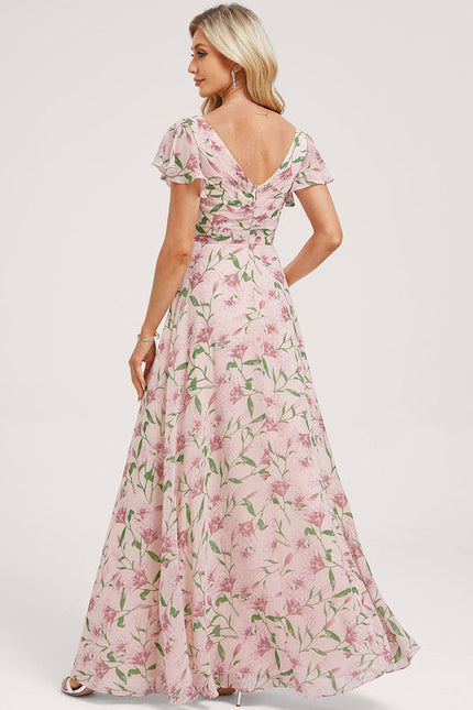Robe Pastel Rose Demoiselle D'Honneur Élégante - gallery 4