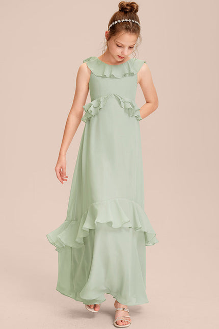 Robe Pastel Rose Demoiselle D'Honneur Volants - gallery 3