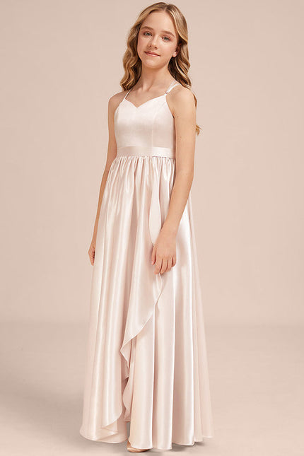 Robe Pastel Rose Demoiselle D'Honneur Satin