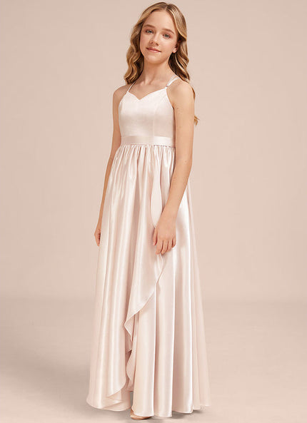 Robe Pastel Rose Demoiselle D'Honneur Satin