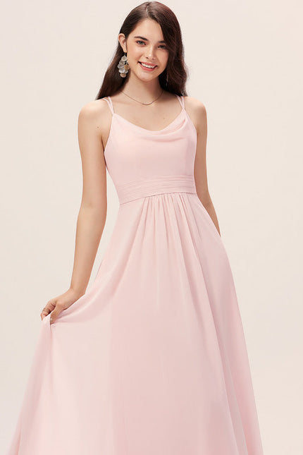 Robe Pastel Verte Décolletée Longueur Sol