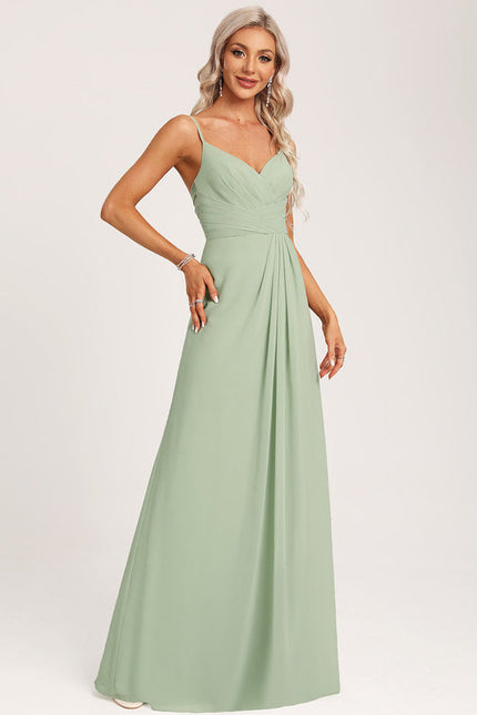 Robe Pastel Vert Sauge Demoiselle D'Honneur Élégante - gallery 5