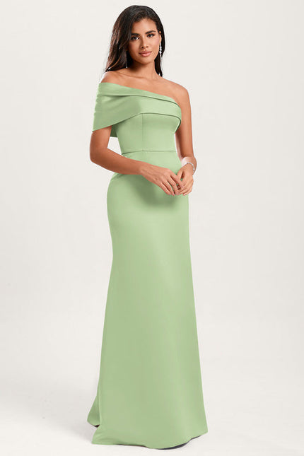 Robe Pastel Rose Satin Longueur Ras Du Sol - gallery 8