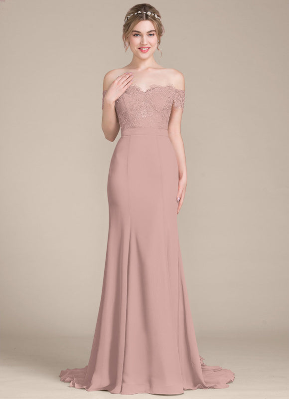 Robe Pastel Rose Sirène Dentelle Paillettes - gallery 2