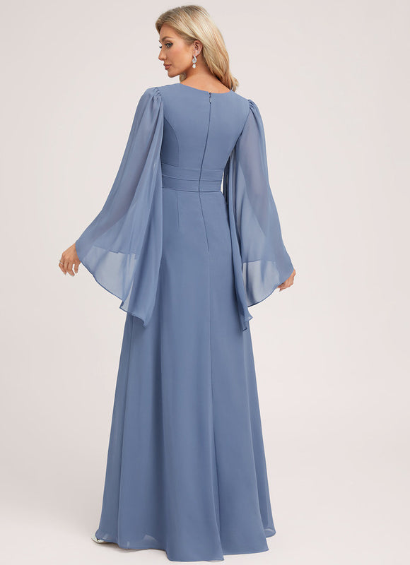 Robe Pastel Demoiselle D'Honneur Bleu Clair - gallery 1