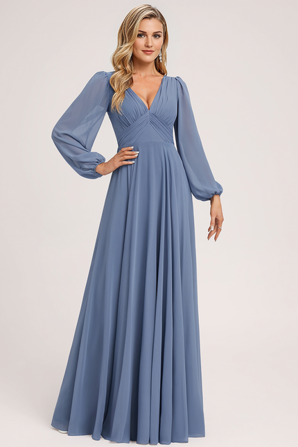 Robe Pastel Demoiselle D'Honneur Bleu Clair - gallery 2