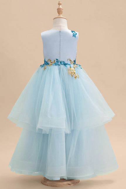 Robe Pastel Bleu Col Rond Princesse - gallery 4