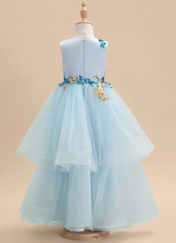Robe Pastel Bleu Col Rond Princesse - gallery 4