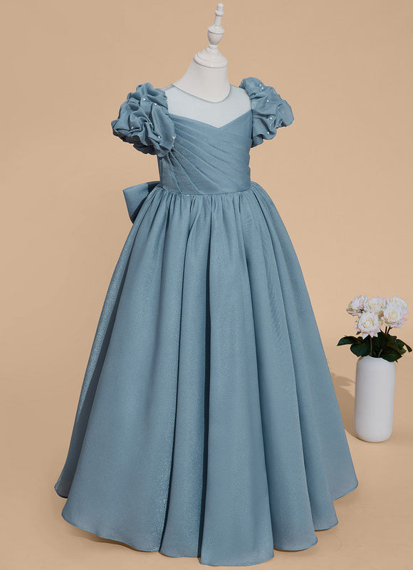 Robe Pastel Bleu Trapèze Col Rond - gallery 2