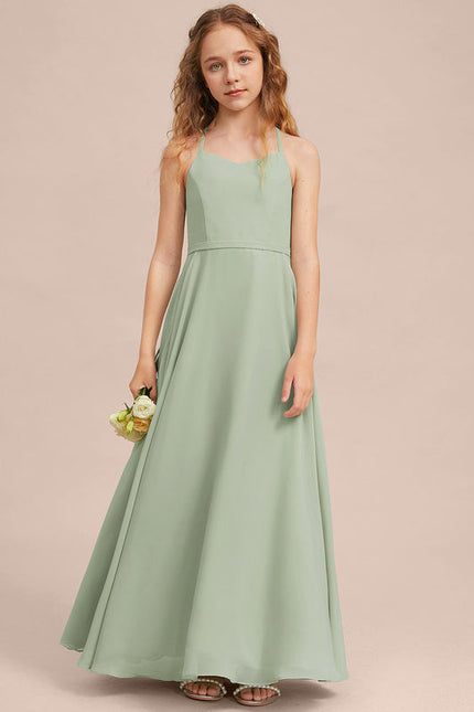 Robe Pastel Verte Col V Longueur Maxi - gallery 1