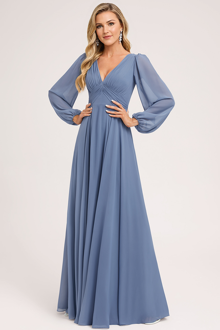 Robe Pastel Demoiselle D'Honneur Bleu Clair - gallery 1