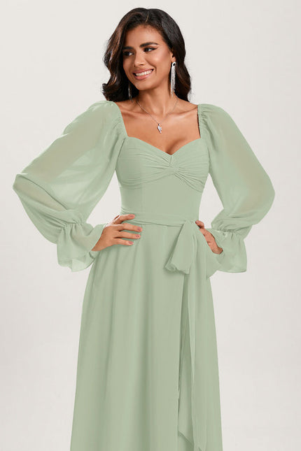 Robe Pastel Vert Émeraude Décolleté Cœur - gallery 3