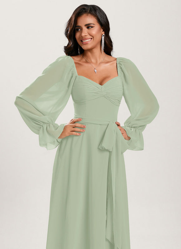 Robe Pastel Vert Émeraude Décolleté Cœur - gallery 3