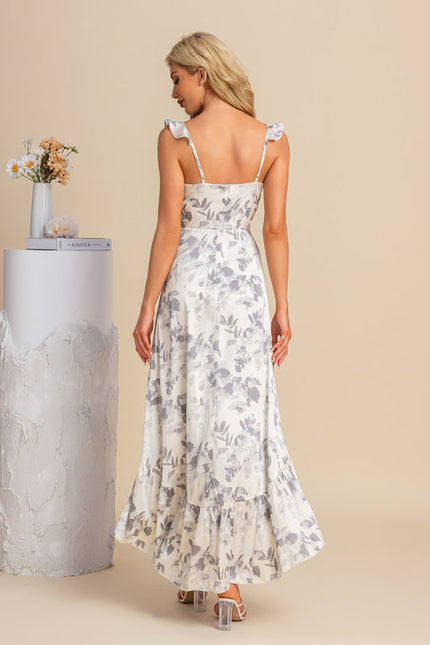 Robe Pastel Verte À Volants Floral - gallery 8