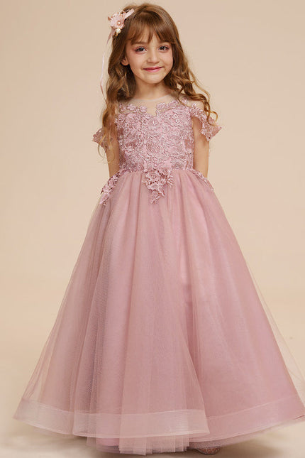Robe Pastel Rose Fille Mariage Élégante