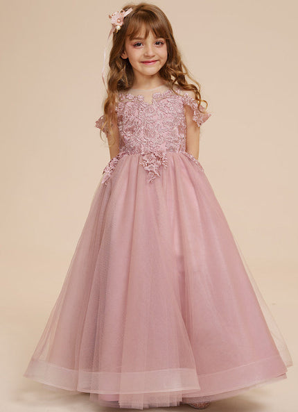 Robe Pastel Rose Fille Mariage Élégante