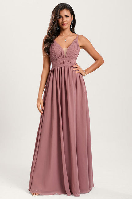 Robe Pastel Rose Demoiselle D'Honneur Élégante - gallery 3