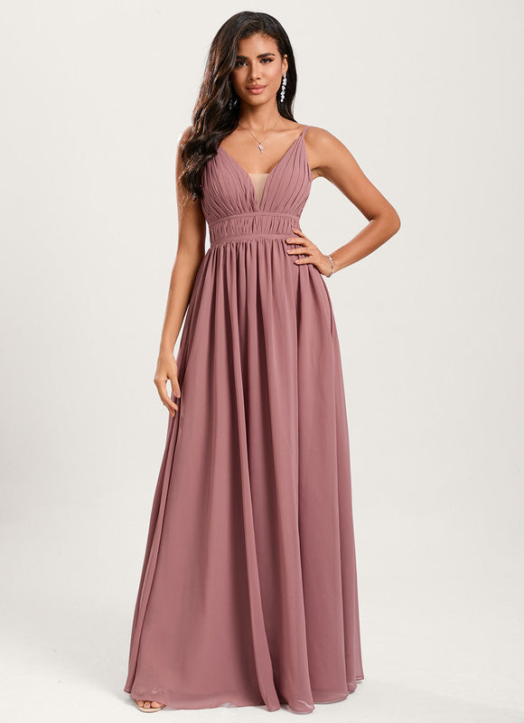 Robe Pastel Rose Demoiselle D'Honneur Élégante - gallery 3