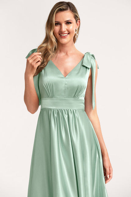 Robe Pastel Rose Satin Demoiselle D'Honneur - gallery 4