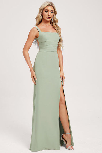 Robe Pastel Vert Sirène Longueur Ras Du Sol - gallery 1