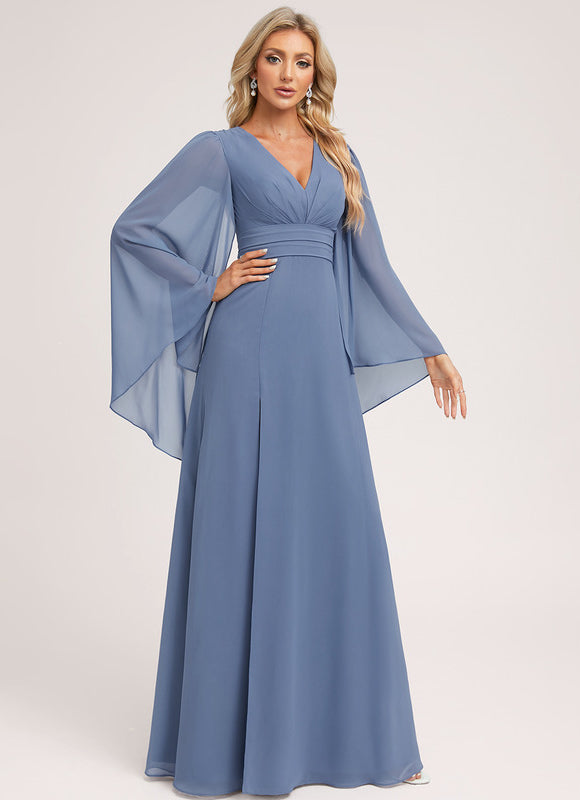 Robe Pastel Demoiselle D'Honneur Bleu Clair - gallery 3