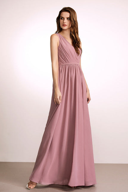 Robe Pastel Rose Demoiselle D'Honneur Élégante - gallery 3