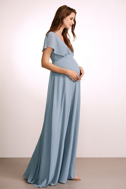 Robe Pastel Rose Demoiselle D'Honneur Volants - gallery 1